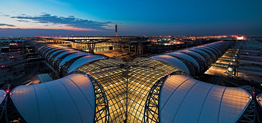 Suvarnabhumi means Golden Land.  Also known as the New Bangkok International Airport, Suvarnabhumi is an international airport serving Bangkok, Thailand. 